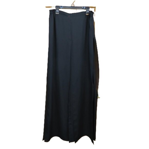 Adrianna Papell Black Wide-Leg Pants Overlay Sheer Split Skirt Size 14P - Picture 1 of 8